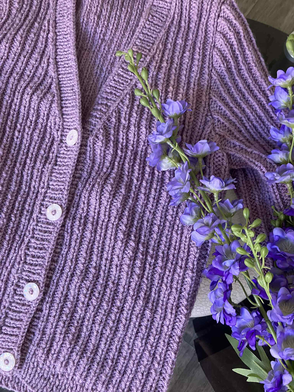 Cardigan Lilas Cœur de laine