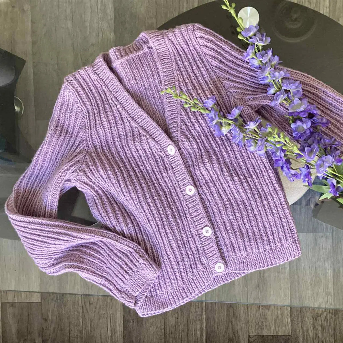 Cardigan Lilas Cœur de laine